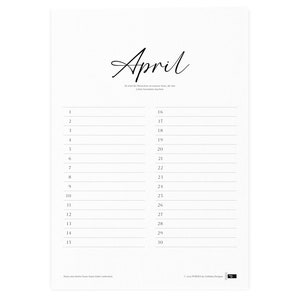 12-month calendar with clipboard in DIN A4 format, a perpetual calendar with individual months, birthdays, and family planner. image 6