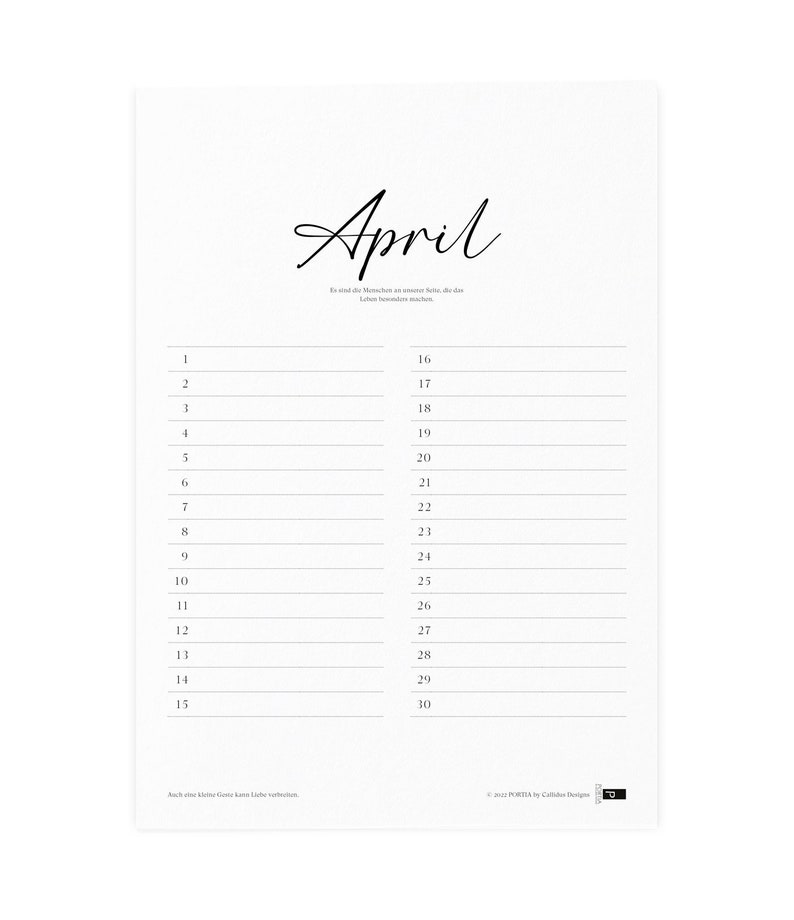 12-month calendar with clipboard in DIN A4 format, a perpetual calendar with individual months, birthdays, and family planner. image 6