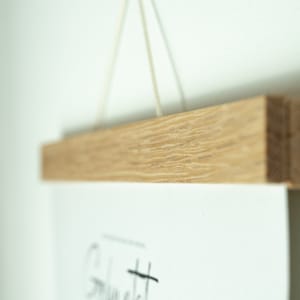 Elegant magnetic holder: FSC®certified oak poster bar for stylish decor, picture bar in DIN A1, A2, A3, A4, A5 image 1