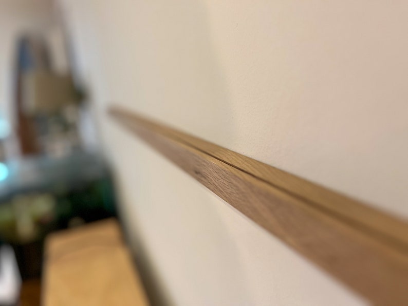 Narrow elegant picture bar photo bar made of natural oak wood, wall shelf for pictures, hanging possible with or without drilling image 4