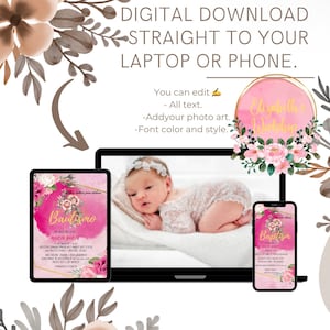 Pink and Gold Baptism Template