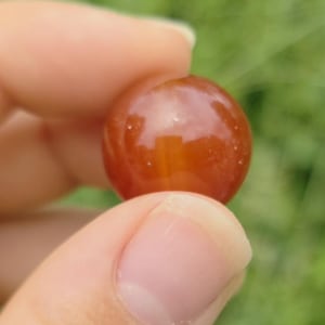 Mini Carnelian Sphere  Mineral Specimen - Smooth Round Polished Natural Stone Ball Specimen