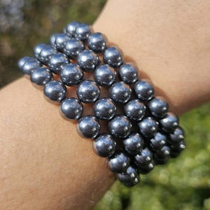 8mm Beaded Terahertz Crystal Gemstone Beaded Bracelet