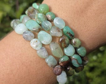 Chrysopras Armband, Edelstein Kristall Schmuck
