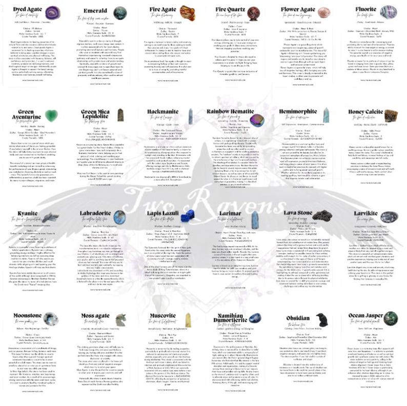 150 Crystal Meaning Cards – Printable Gemstone Info PDF Set With Chakra ...