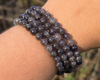 Natural 6mm Iolite Bracelet, Gemstone Crystal Jewellery - Item #128