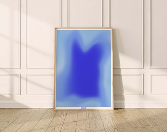 Impresión de póster de aura azul, impresión de arte de pared, póster digital, imprimible