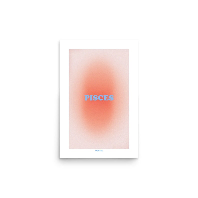 Pisces Aura Poster, Gradient Aura Art Print, Pisces Art, Gift, Astrology, Star Sign, Wall Art Print