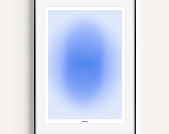 Blue Aura Poster Print, Wall Art Print trendy apartment decor, college dorm decor, Digital Poster, Printable