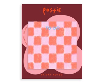 Checkered “To Do" Sticky Notes, Cute Sticky Notes, Planner Essentials, Office Supplies | Cute Gift