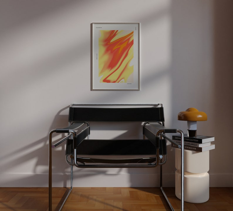 Cartel de aura amarillo rojo, impresión de arte de pared imagen 4