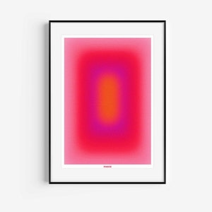 Trippy Pink Aura Poster Print, wall art Print trendy apartment decor, college dorm decor, Digital Poster, Printable