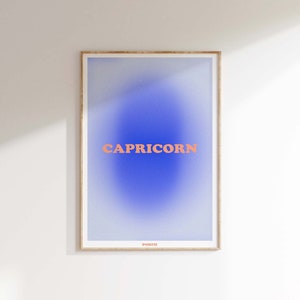 Capricorn Aura Poster, Gradient Aura Art Print, Capricorn Art, Gift, Astrology, Star Sign, Wall Art Print image 1