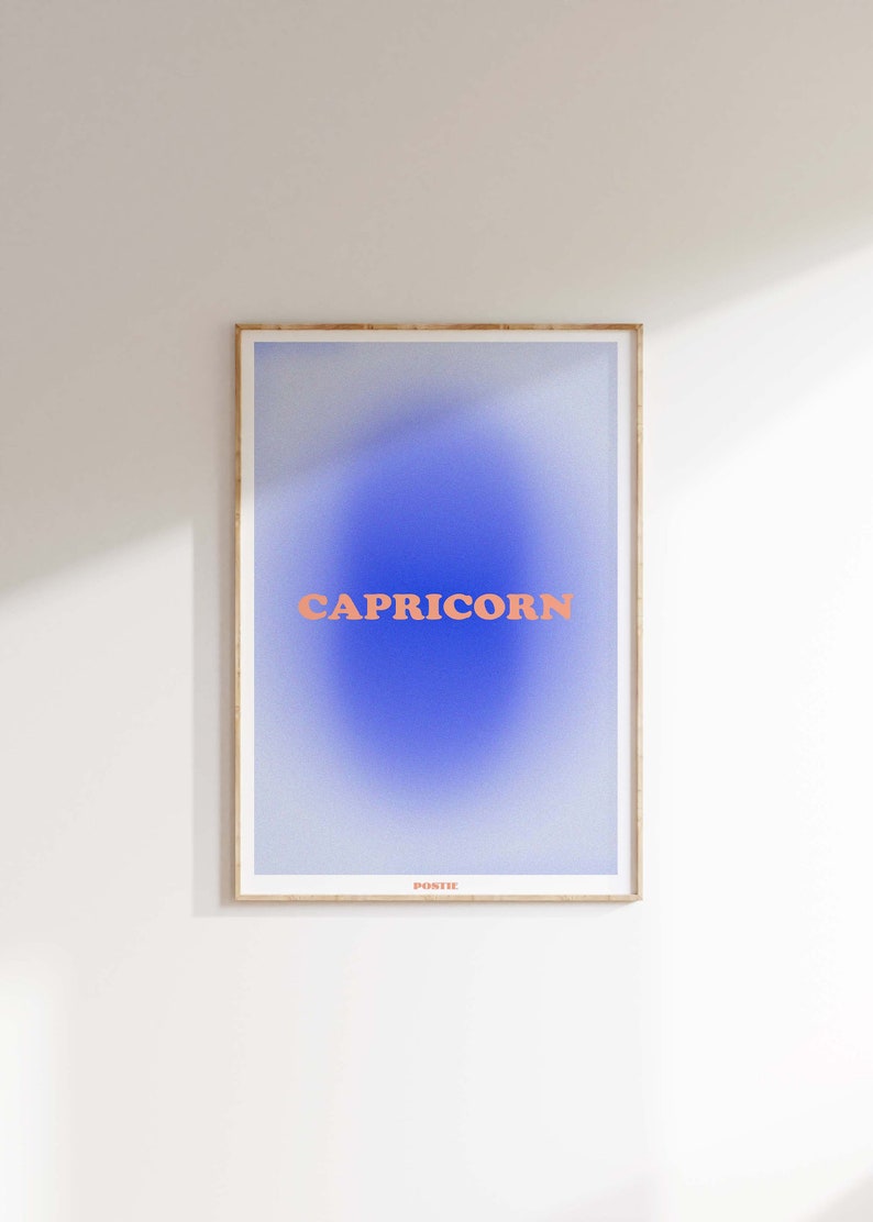 Capricorn Aura Poster, Gradient Aura Art Print, Capricorn Art, Gift, Astrology, Star Sign, Wall Art Print image 1