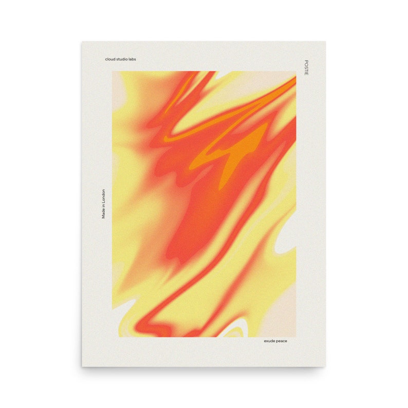 Cartel de aura amarillo rojo, impresión de arte de pared imagen 3