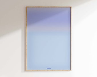 Faded Sky Aura Poster, Blue Aura Wall Art