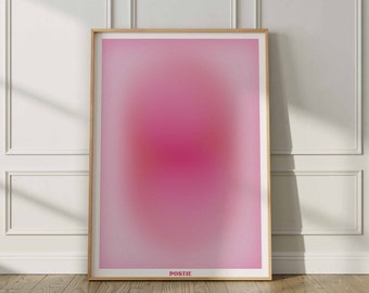 Impresión de póster de aura, degradado de aura rosa, impresión de arte de pared, póster digital, imprimible