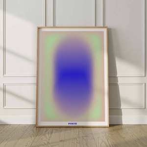 Aura Poster Print, Blue Green Pink Aura Gradient, Wall Art Print, Digital Poster, Printable