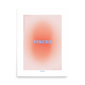 Pisces Aura Poster, Gradient Aura Art Print, Pisces Art, Gift, Astrology, Star Sign, Wall Art Print