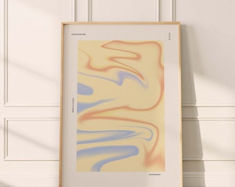 Yellow Marble Poster Print, Wall Art Hanging, Yellow Aura, Digital Download, Printable