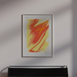 Cartel de aura amarillo rojo, impresión de arte de pared imagen 2
