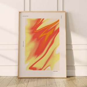 Poster with Red, yellow, and orange swirled together like marble