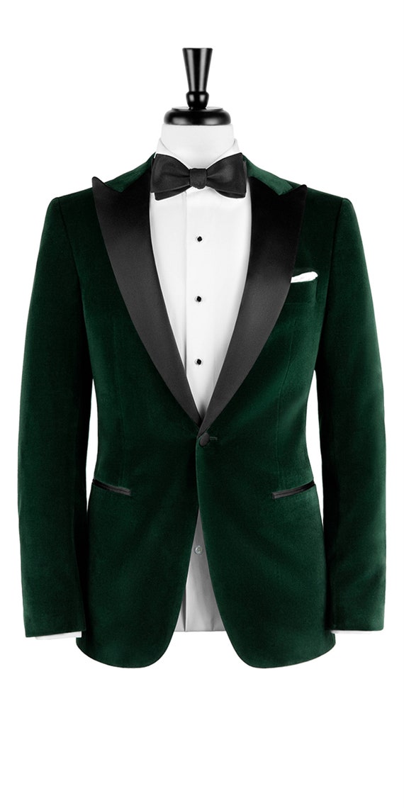 Men Tuxedo Jacket New Luxury Elegant Green Velvet Blazer Etsy