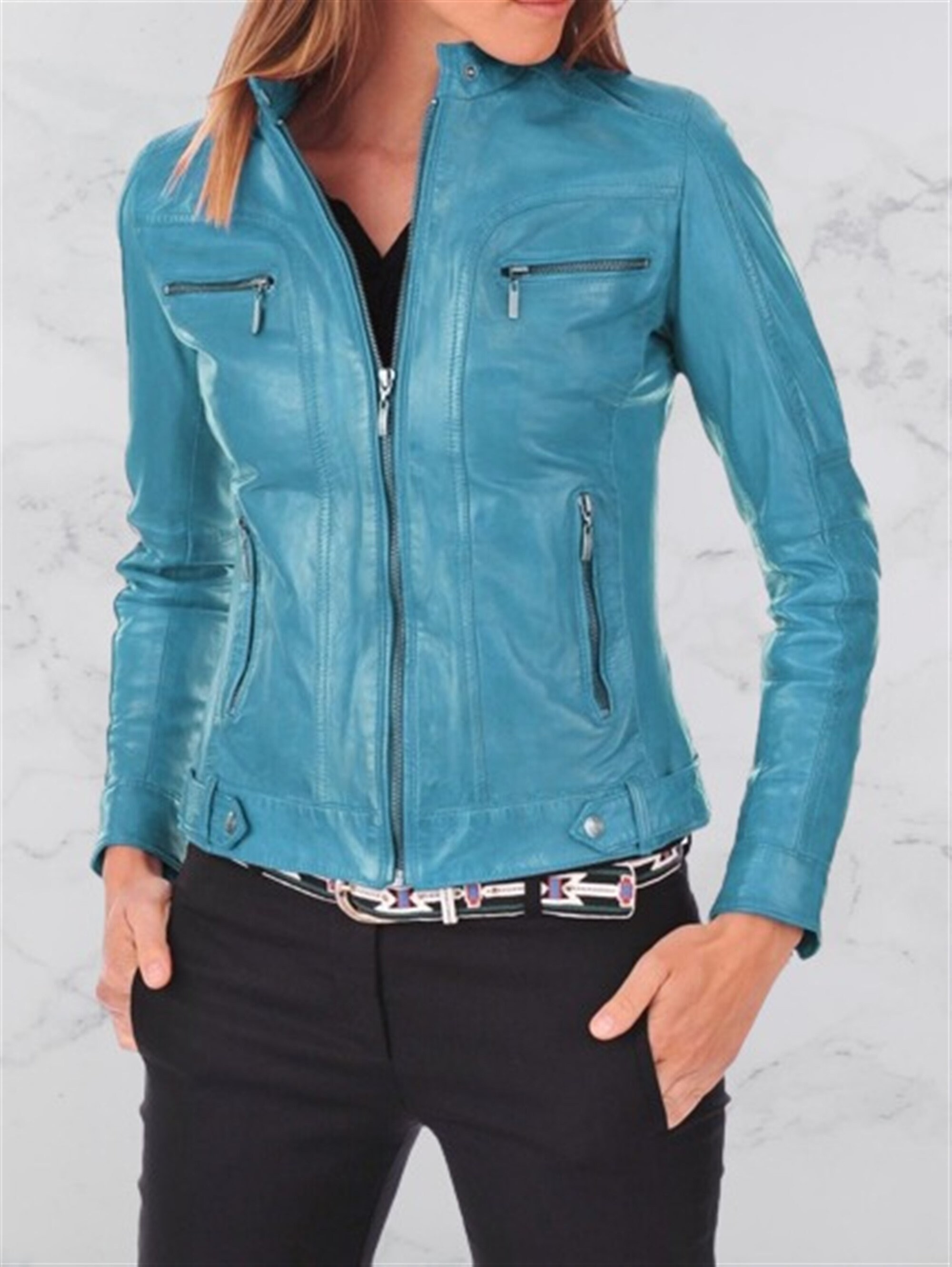 turquoise western jacket