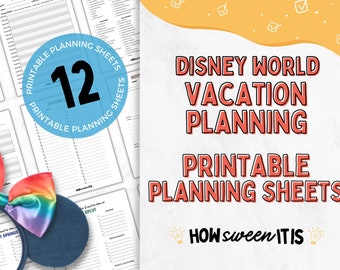 Disneyworld Urlaubsplanung Printables | WDW Reiseverlauf | Disneyworld Packliste | WDW Parkplanung | WDW Printables | Parkplanung