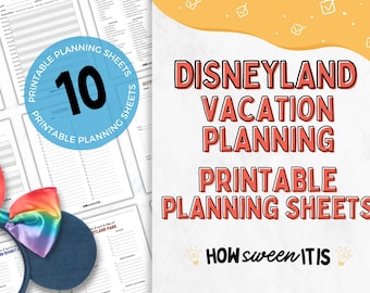 Disneyland Vacation Planning Printables | Disneyland Itinerary | Disneyland Packing List | Disneyland Park Planning | Disneyland Printables