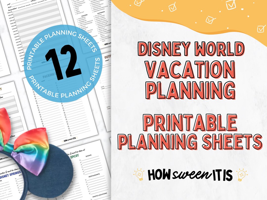Disneyworld Vacation Planning Printables | WDW Itinerary | Disneyworld Packing List | WDW Park ...