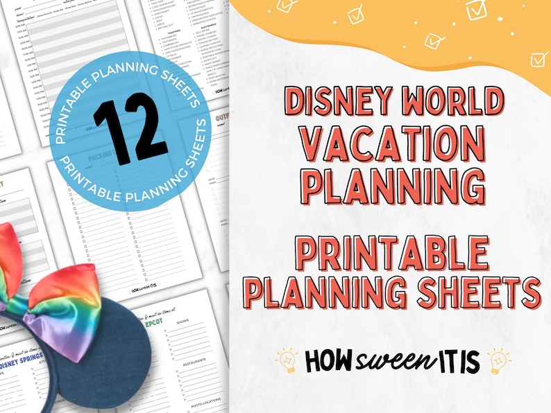 Disneyworld Vacation Planning Printables | WDW Itinerary | Disneyworld ...