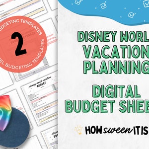 Disneyworld Vacation Planning Budget Sheets | WDW Budget | Disneyworld Budget Sheet| WDW Planning | WDW Food & Beverage | Excel Budget Sheet