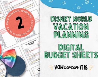 Disneyworld Urlaubsplanung Budget Sheets | WDW Budget | Disneyworld Haushaltsblatt| WDW Planung | WDW Food & Beverage | Excel Budget Sheet