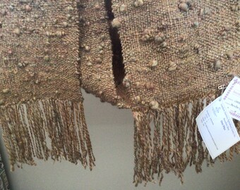 Scarf Hand spun & hand woven chunky art yarn super fine merino wool