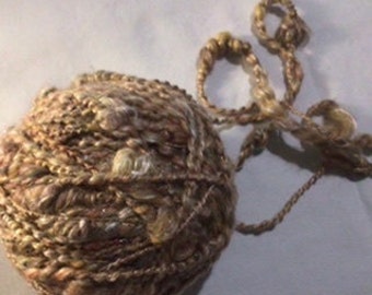 Hand spun art yarn silk & merino wool