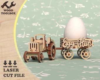 Easter Vehicle - laser cut files. Easter digital download file / Easter craft kits for kids / Easter egg stand SVG DXF CDR Ai / vector plans