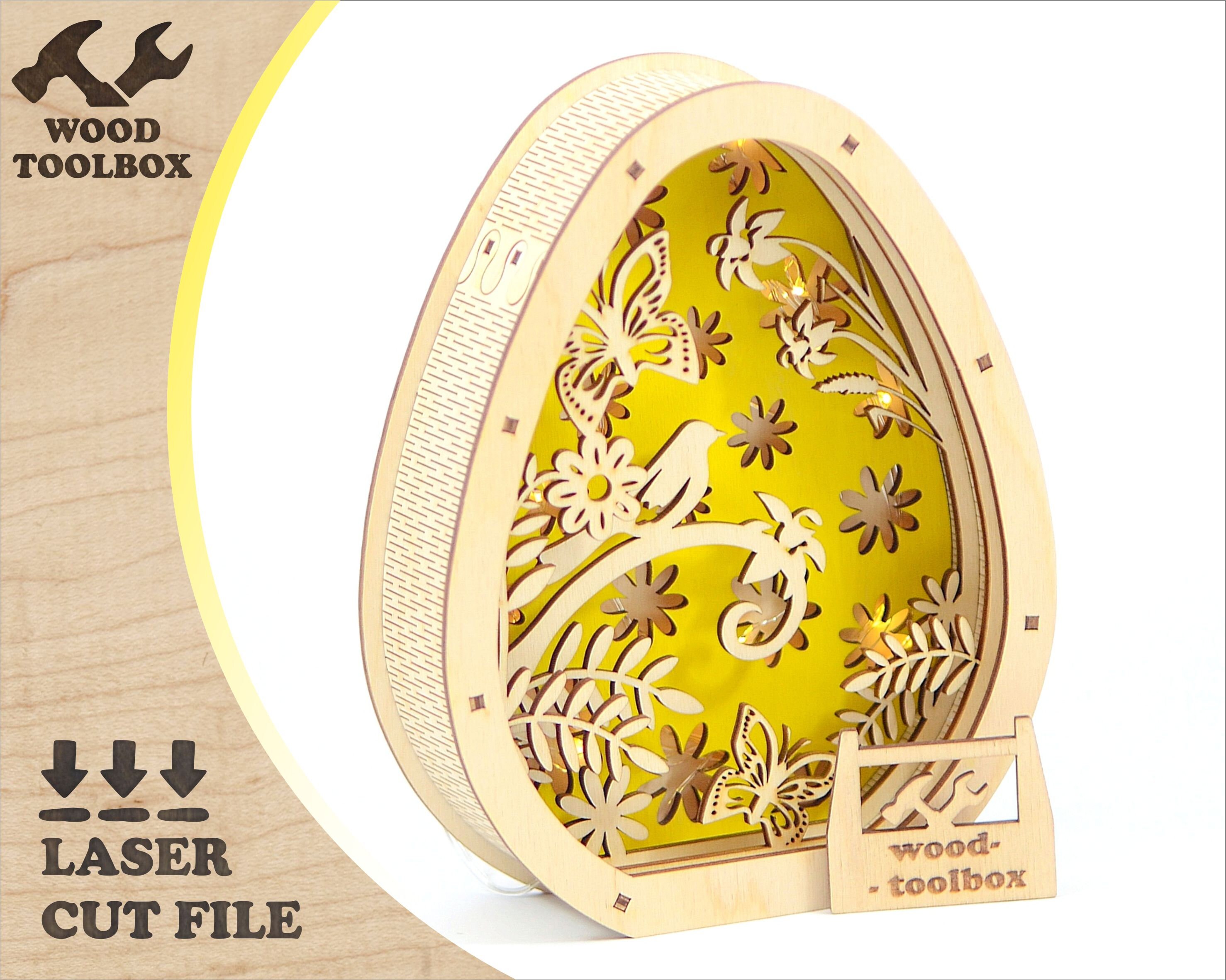 Layered Easter Egg SVG | 3D Wooden Sign Glowforge Laser Cut File - Etsy
