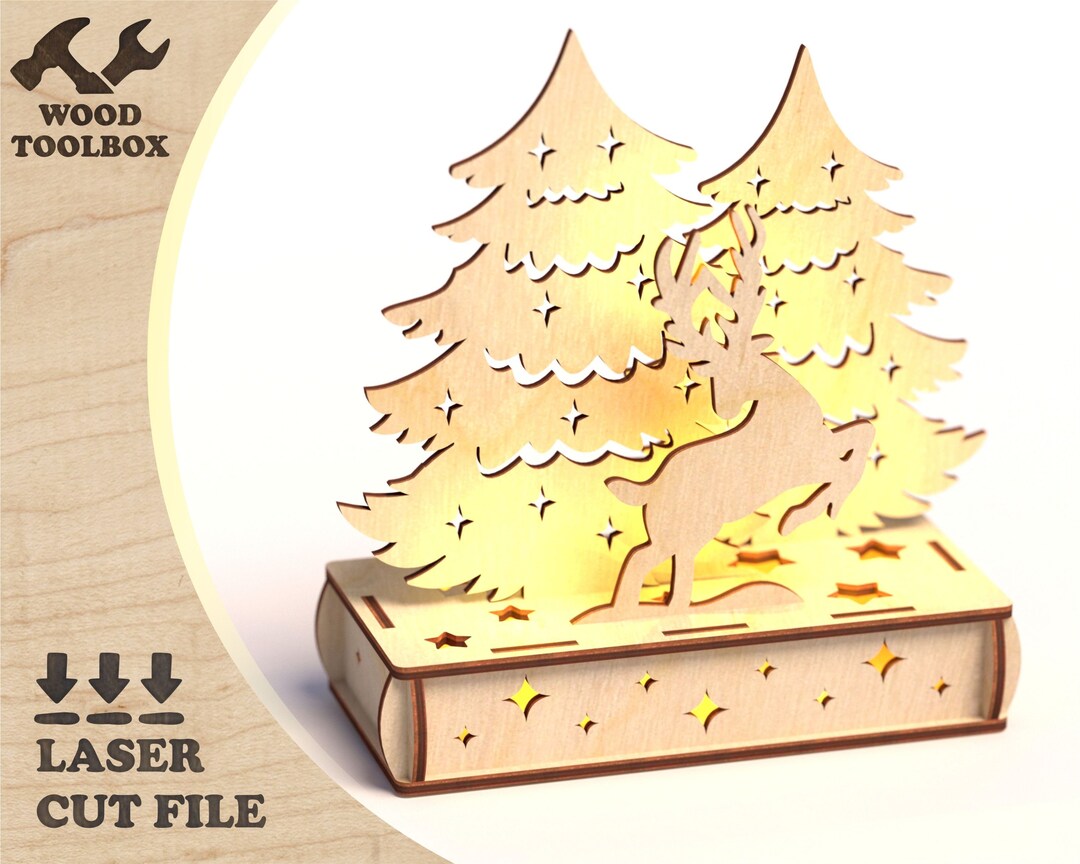 Christmas Scene - Deer - Laser Cut Files. Christmas Design Patterns ...
