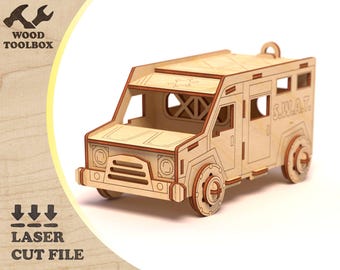 SWAT Truck  Laser Cut File / 3d Police Vehicle SVG, Kids Role Play Toy, Collectible Toy Car Model, svg dxf cdr for Laser Cutting
