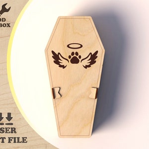 Ataúd para mascotas - archivos cortados con láser. Caja de entierro para animales / para animales Cdr Dxf Pdf / plantilla para mascotas