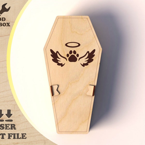 Pet coffin - laser cut files. Animal burial box / for animal Cdr Dxf Pdf / template for pet