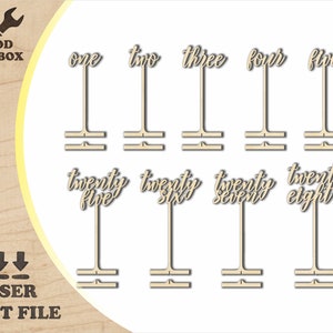 Getallen op de stand van 1 tot 30 - lasergesneden bestanden - Happy Birthday Cake-topper Pdf, SVG, Ai, CDR, DXF-bestanden