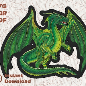 Dragon - laser cut files / art instant downloads / Birthday Gift for Her, Friend, Anniversary Gift, Games for Family / 3 option color