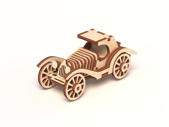 Laser Cut Retro Car - Var. 3 - Retro Car Model From the Collection