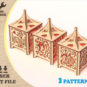 Lanterna 3D para Dia dos Namorados SVG | Caixa com corte a laser com tema de amor | Porta-velas romântico faça você mesmo | Arquivo SVG para Glowforge, Cricut, CNC