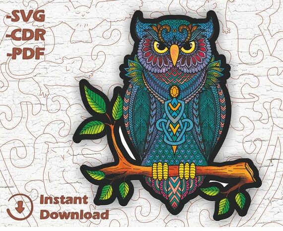 owlページです(^^) Owl - Jigsaw Puzzle - Laser Cut File. Digital Sublimation Puzzle