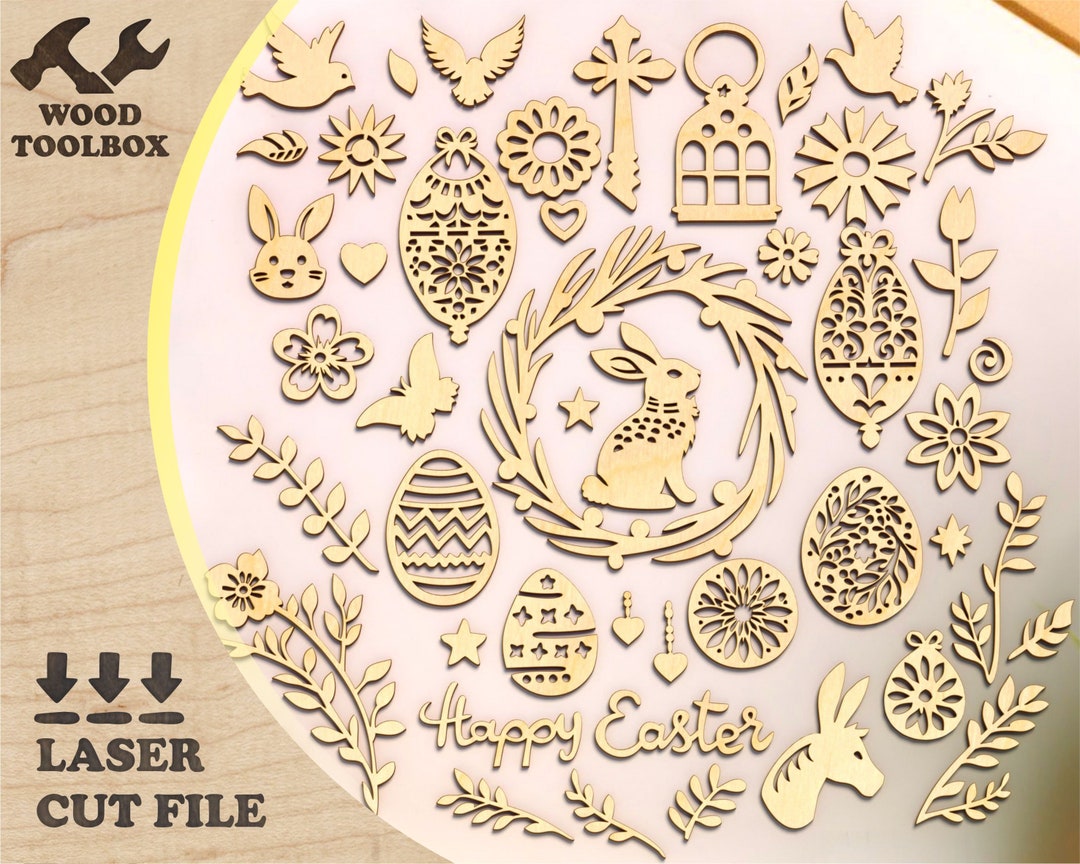 Easter Figures - Spring Signs - Laser Cut File. Easter Decor SVG. DXF ...