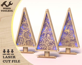 Layered Christmas Tree SVG, 3d Wooden Tree Laser Cut Files, Ornament Tree Decor, Holiday Decoration Template