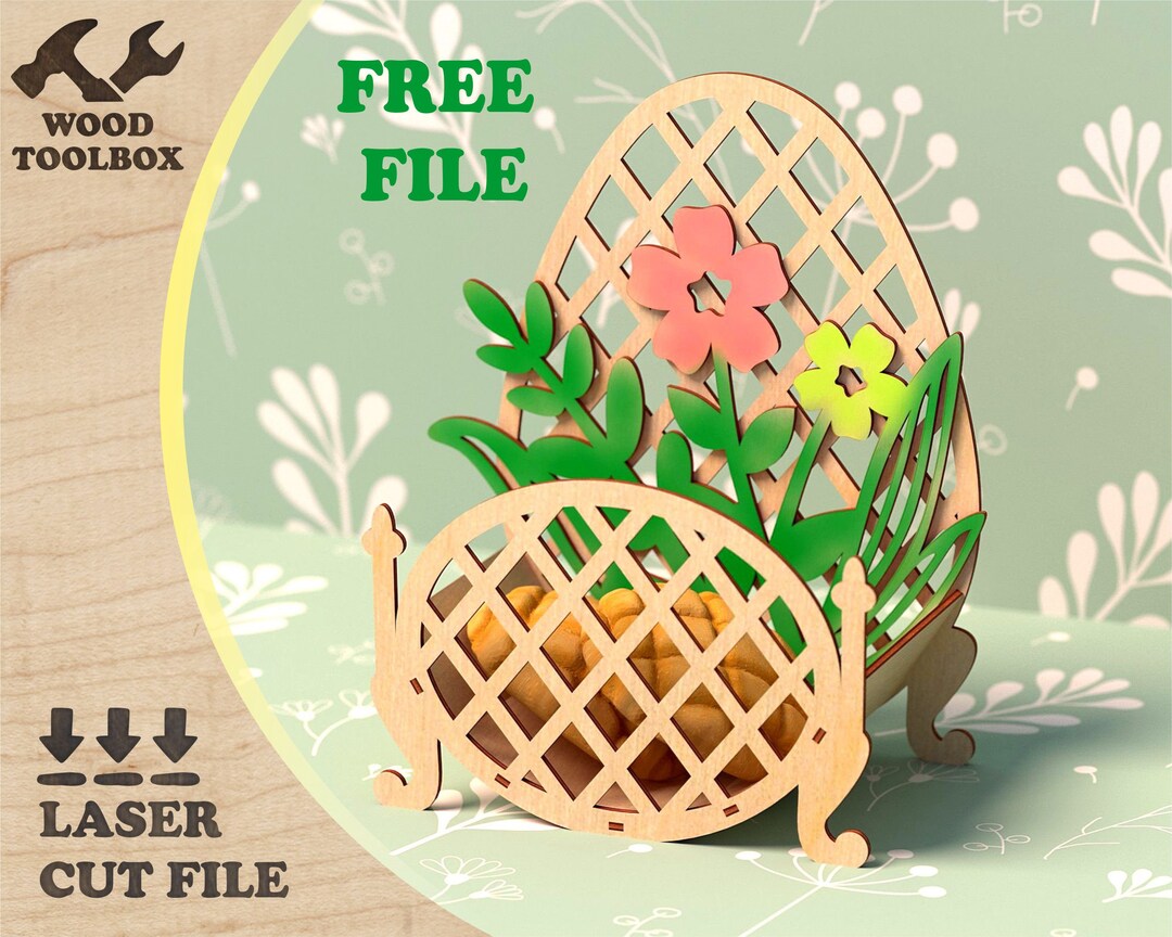 Easter Tray - Laser Cut File Easter Basket SVG DXF / Box Easter Laser ...